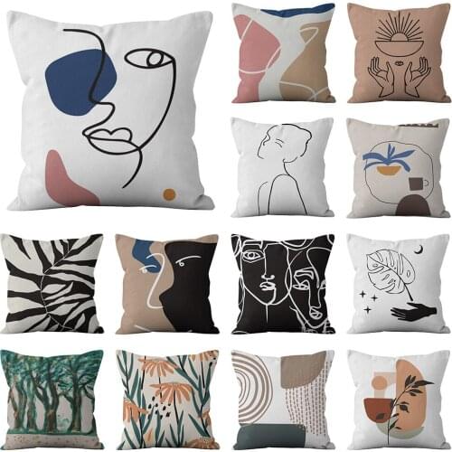 Abstract Art Pillow Case Office Sofa Cushion Cover Soft Plush Square Pillowcase Nordic Home Decor Throw Pillow Cover 45x45cm