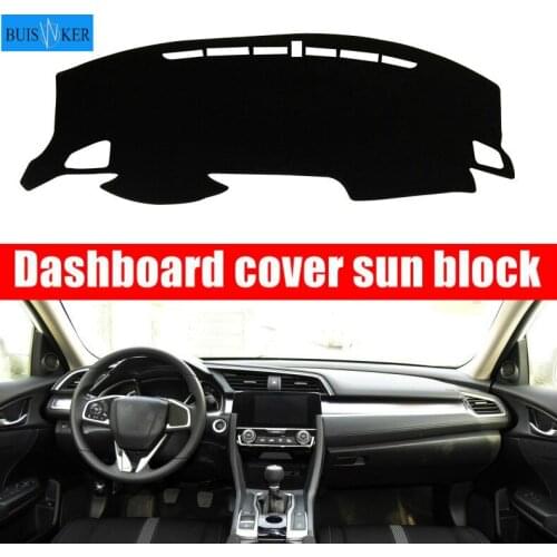 For Honda Civic 2016 - 2019 Dashmat Dashboard Cover Dash Mat Pad Sun Shade Dash Board Cover Carpet 2017 2018