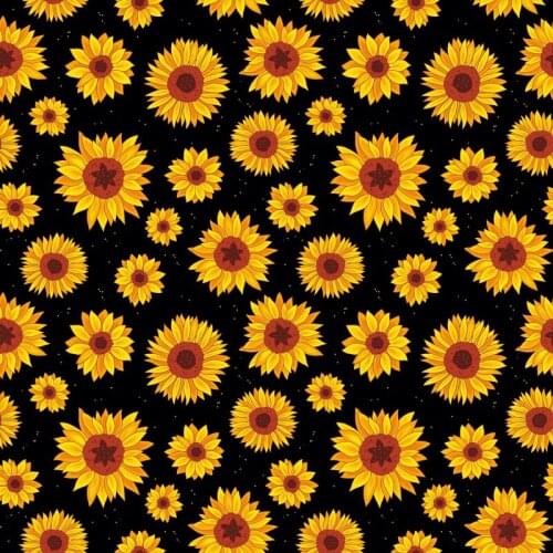 Golden Dasiy Flower Black Photography Backdrop Celebration Photo Booth Studio Decor