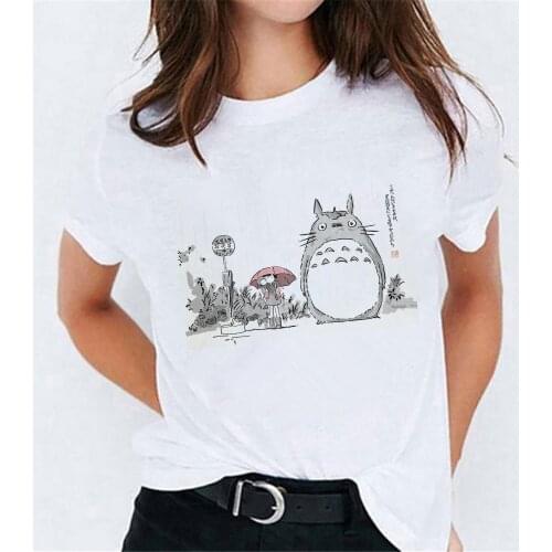 Totoro Studio Ghibli Graphic Kawaii T Shirt Women Casual Miyazaki Hayao Tshirt Funny Cartoon T-shirt Anime Top Tee Female