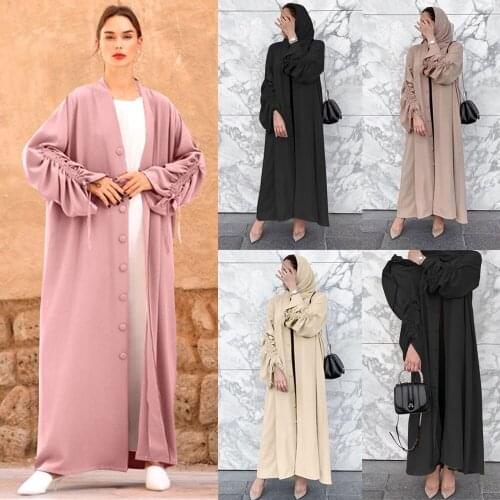 Muslim Women Abaya Islamic Clothing Arab Middle East Ramadan Open Kimono Dubai Kaftan Maxi Robe Gown Cardigan Turkish Fashion