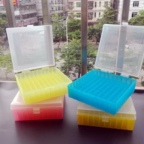 Laboratory Plastic text tube box for 2ml,1.5ml 1.8ml cryopreservation tubes with connection cover,tube rack ,blue,red,yellow