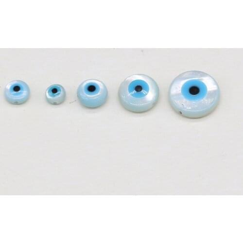 Hot sale Fashion Natural Freshwater Smurf Eye Round Shell Charms Loose Beads for Jewelry Making Bracelet DIY Necklace Accessorie