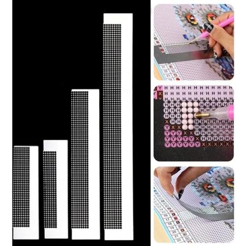 Stainless Steel Diamond painting Net Ruler Painting Ruler Diamond Painted Ruler 50 Grids141mm DIY Needlework Tool Accessory