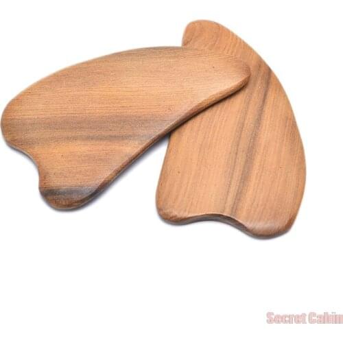 Natural Wood Gua Sha Stone Face Massager Scrapers Tools For Face Neck Back Body 1 Pcs