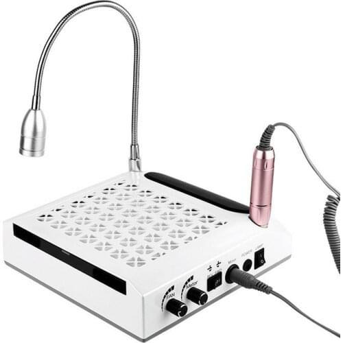 80w 4 In 1 Strong Power Nail Dust Collector Uv Gel Polisher Nail Drills Lighting Lamp Hand Pad Vacuum Cleaner