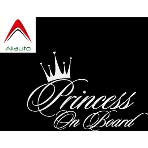 Aliauto Personality Car Sticker PRINCESS ON BOARD Funny Text waterproof Sunscreen Decal auto accessories Vinyl,16cm*11cm