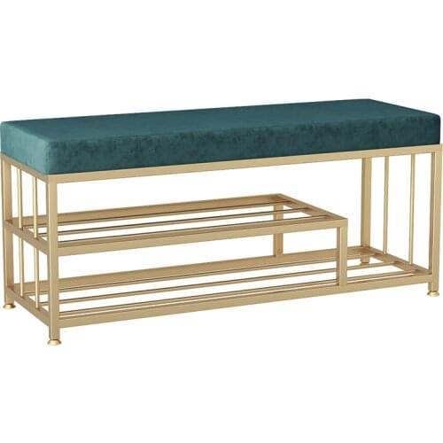 North Luxury Golden Velvet Shoe Changing Storage Ottomans Footrest Rack Bed End Stool Living Room Furniture Bench Pouf