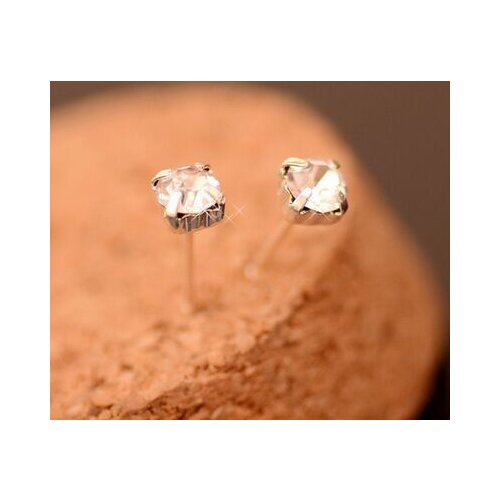 New Fashion 2 Pairs/lot Classic Design Romantic Jewelry Silver Color Cubic Zirconia Stone Stud Earrings For Women