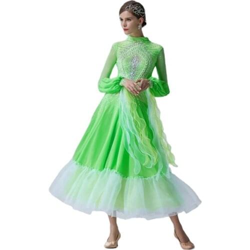 B-19189 High-end new national standard modern dance waltz dresses competition ballroom dance dress smooth costume for women
