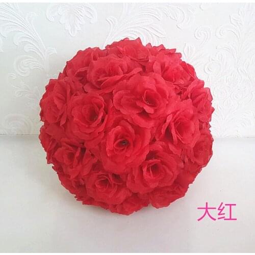 Selling 1Piece 25cm Artificial Silk Flower Rose Kissing Balls Bouquet Centerpiece Pomander Party Wedding Centerpiece decorations
