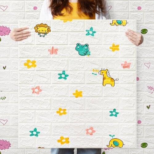 Self-Adhesive Foam Wallpaper 3D Brick Wall Tile Sticker Living Room Bedroom Childrens Room Brick Paper Home Decoration 10 Pcs