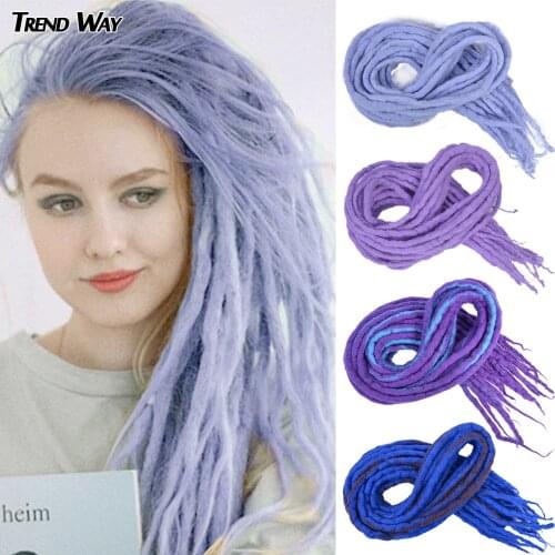 Trend Way Synthetic Hair For Women 20inch Wool Soft Dreadlocks Long Crochet Braiding Hair Extension 10/Strands For Men For Child