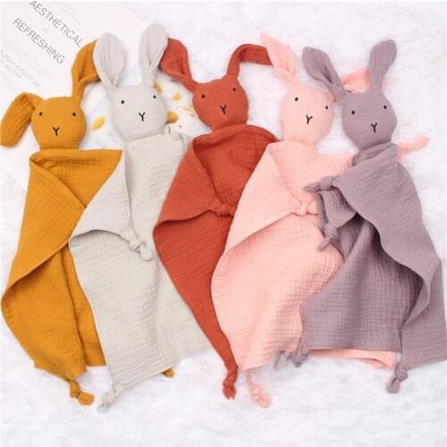 Baby Saliva Towel Soft Newborn Baby Cute Bunny Sleeping Dolls Kids Fashion Sleep Toy Soothe Appease Towel Bib