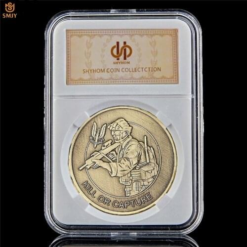 USA Bronze Military Token Coin Special Air Service Kill Or Capture Whodares Wins War Challenge Coin Collection W/PCCB