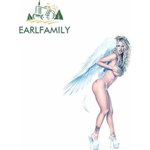EARLFAMILY 13cm x 13cm For Sexy Star Jenna Nude Angel Sticker Vinyl Decal Suitable For VAN RV DIY Sunscreen Occlusion Scratch