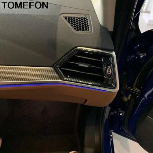 TOMEFON For BMW 3 Series 2019 2020 Left Right Dashboard Air Condition AC Vent Outlet Frame Cover Trim Interior Accessories ABS