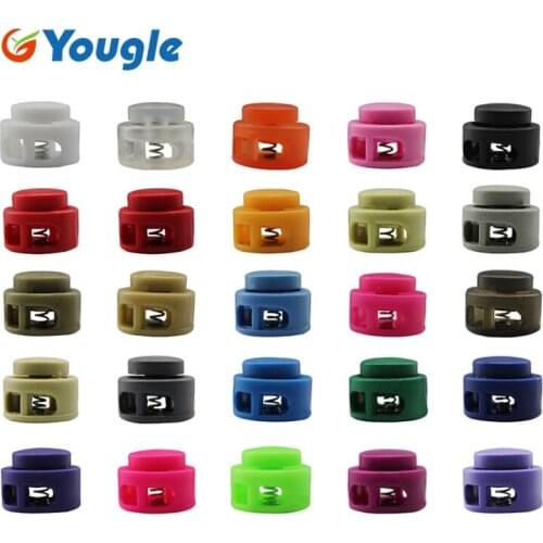 YOUGLE 100pcs/Lot Spring Stop Plastic Lanyard Cord Locks Hanging Buckle Buckles For Outdoor Activities