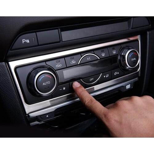 1pc for mazda 6 ATENZA 2017 Air-conditioning panel decorate frame Sequin Stainless steel