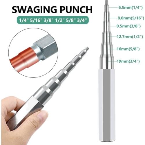 1Pcs Manual Copper Tube Expansion Tube Reamer 6-19mm Punch Tube Swaging Kit Flaring Hand Tool Set Herramientas 188mm