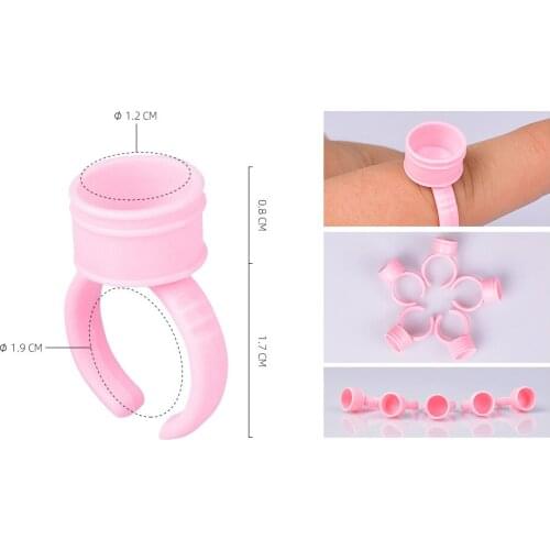 1000Pcs Disposable Pink Ring Tattoo Ink Cup for Eyelash Glue Small Medium Large Microblading Caps Container Divider Undivided