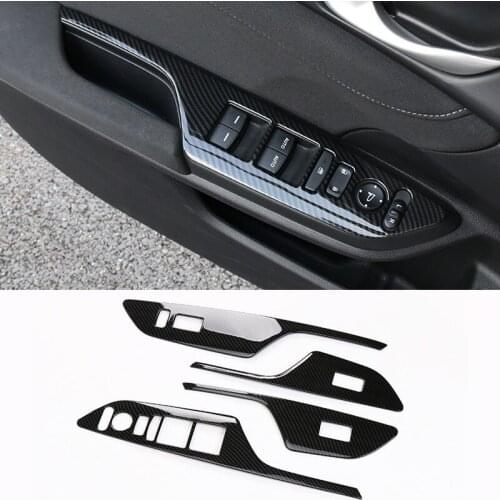 4 pcs/lot Stainless steel Style Car Interior Armrest Window Lift Switch Button Cover Trim Bezel For Honda Civic 2016 2017 Left