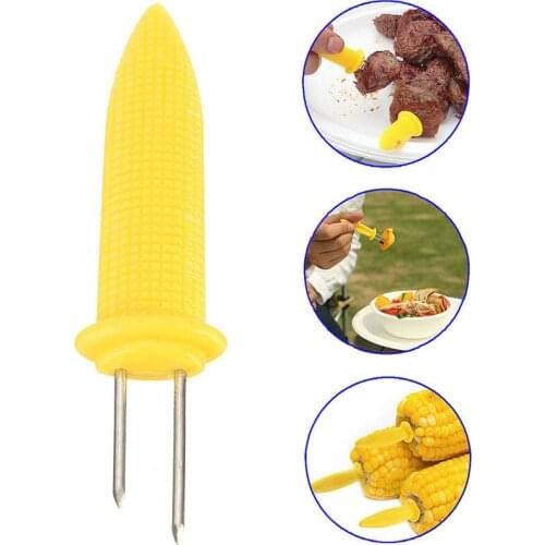 BBQ Accessories 6pcs Skewers Barbecue Fork Fruit Corn Holder BBQ Fork Garpu Cooking Tools