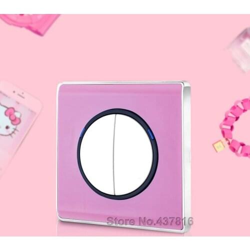 Free Shipping Colorful Pink Click Switch,2Gang 1Way/ 2Way, Push Button Switch Pressure Switch Light Wall Switch LED Nightlight