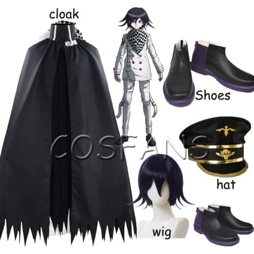Anime Danganronpa V3 Koukichi Ouma Kokichi Shoes Cosplay boots Shoes Wig cape hat Halloween Cosplay Props women men 35-48