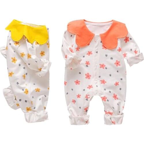 Newborn Autumn spring Romper Baby Girls Baby Clothes Long Sleeve Jumpsuits Outfits infant Petal collar Costume