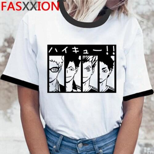 Haikyuu top tees men ulzzang white t shirt print harajuku 2021 t-shirt streetwear