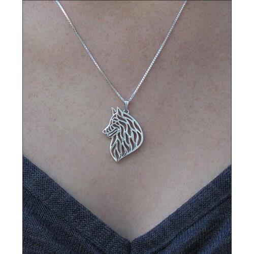 Hot selling Hollow Pet Pendant Belgian Tervuren Necklace for women fashion cute gift