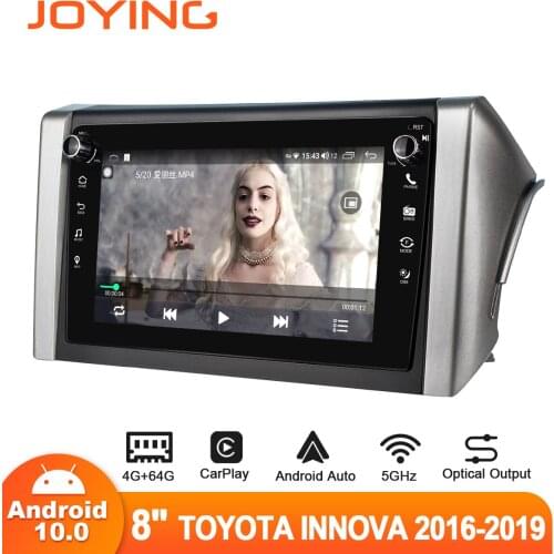 Joying Android 10 Car Stereo Bluetooth 5.1 Head Unit 8” Car Multimedia Player For Toyota Innova 2016-2019 Support Back-Up Camera