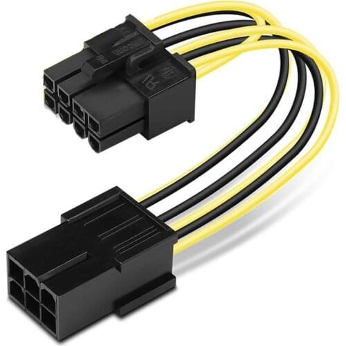 6 Pin Feamle To Dual 8 Pin Male PCI-Express Power Converter Cable CPU Video Graphics Card 6Pin To 8Pin PCIE Power Cable