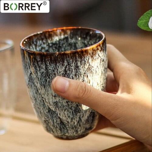 BORREY 250Ml Ceramic Teacup Coffee Cup Mug Chinese Porcelain Tea Bowl Teaware Drinkware Latte Specialized Coffee Drinking Cup