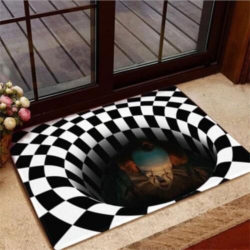 Halloween Horror Clown RugBedroom Entrance Doormat Home Hallway Door Mat Floor Halloween Decoration Living Room 3D Carpet Decor