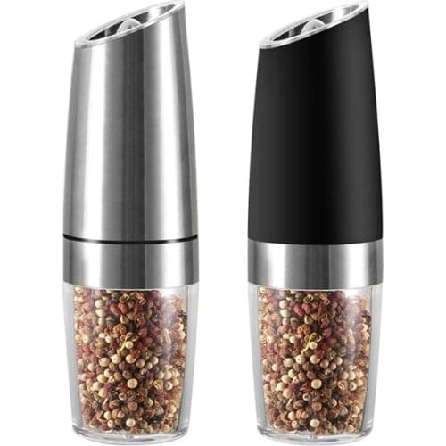 Automatic Salt and Pepper Grinder Gravity Electric Pepper Shaker Mill Adjustable Ceramic LED Light for Kitchen Spice Mill Set