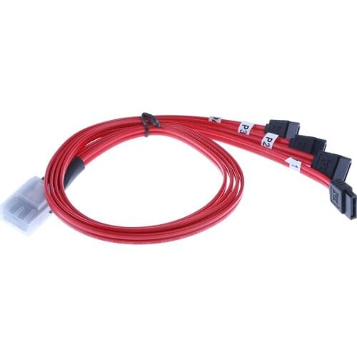 Mini SAS 4i SFF-8087 36P 4xSATA 7P HDD Hard Drive Splitter Cable 12Gbps