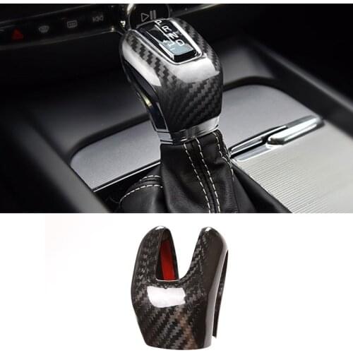 Interior modification For Volvo XC60 XC90 S60 V60 S90 V90 Real carbon fiber Car Gear Shift Knob Cover Sticker Car Accessories