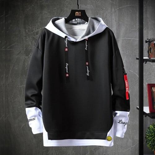 SFABL Letter Printed Mens Hoodies 2021 Japanese Style Hip Hop Casual Sweatshirts Streetwear Male Hoodies Hipster Harajuku Tops