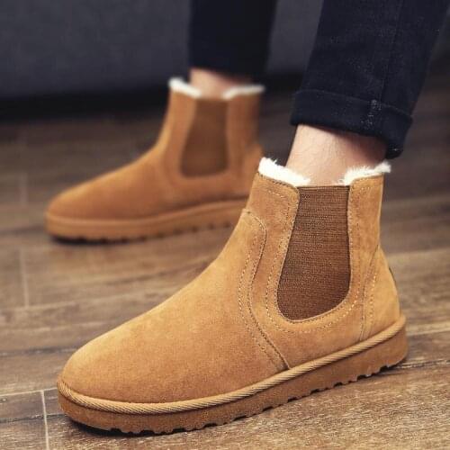 Winter Boots Men New 2019 Warm Winter Shoes Snow Boots Mens Footwear Plush For Ankle Boot Casual Chelsea Winterschuhe Herren