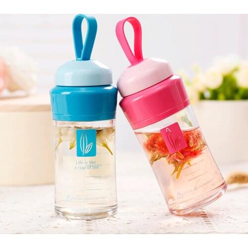 UZSPACE Water Bottles Girl Portable Carry Around Creative Outdoor Sport My Plastic Fruit Drink Bottle With Tea Infuser 120/180ML