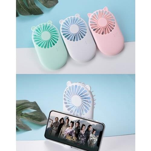 Mini Portable Fan Handheld USB Chargeable Desktop Fan Holder Adjustable Summer Cooler For Outdoor Travel Office