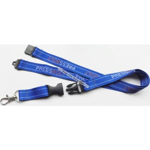 Promotion Custom Royal Blue Cheap Gift Lanyards Logo Sublimation Both Side Print Neck Lanyards For Badge Holders