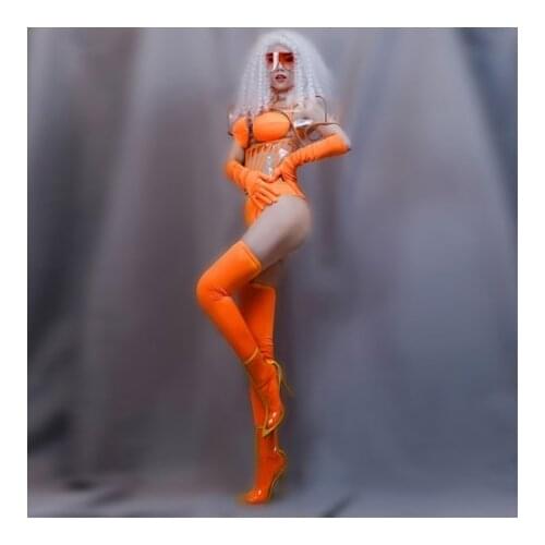 Transparent top bar DJ DS GOGO stage Performance show outfit Sexy future technology warrior stage costume sets