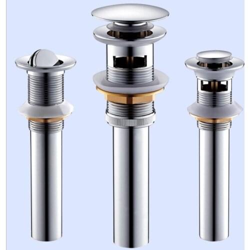 Bathroom Basin Sink Pop Up Drain Brass with/without Overflow Chrome Toilet Bath Drainer Sink Waste Drainer Bathroom Accessories