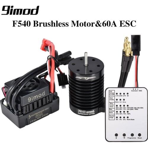 Good Sale 9imod F540-V2 4370KV Brushless Sensorless Waterproof Motor 3.175mm+60A ESC For 1/10 RC Car