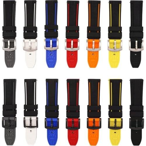 22mm 20mm 24mm 26mm Watch Strap Rubber Diving Waterproof Replacement Bracelet Band Strap for Huawei watch gt 2 Generic Correa