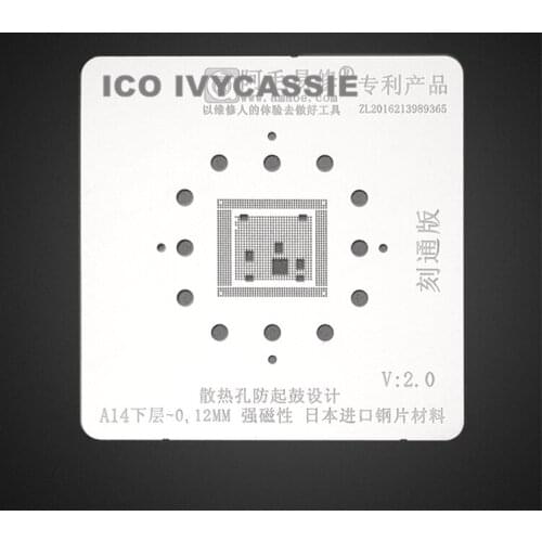 Amaoe A14 CPU BGA Stencil For iPhone 12 Pro Max Mini Bottom Layer IC Reballing Solder Tin Plant Net Steel Mesh Welding Heat Temp