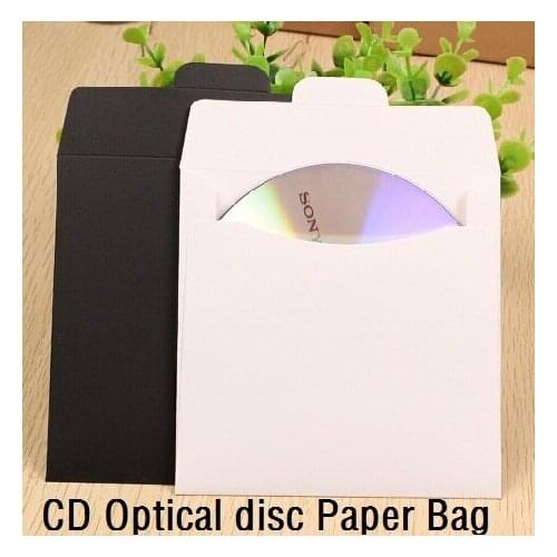 10pcs/lot Vintage CD Optical disc Paper Bag/Black & white DIY Multifunction Card bag